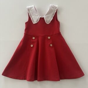 Janie and Jack Red Dress with White Collar
